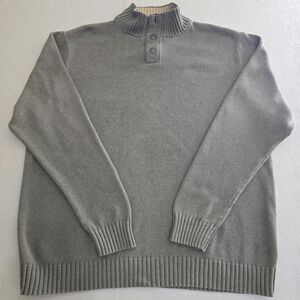 Old Navy Men's Tall Pullover Mock Neck Green Sweater 100% Cotton Size XXL